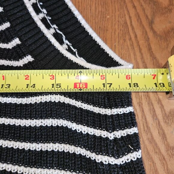 Calvin Klein Sleeveless Black White Nautical Stripe Sweater Womens XL Knitwear - Picture 8 of 8